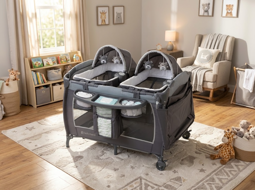 Baby Trend Lil’ Snooze Deluxe III Twin Nursery Center Rental